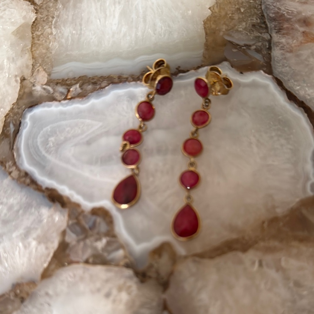 Free People Red and Gold Statement Earrings